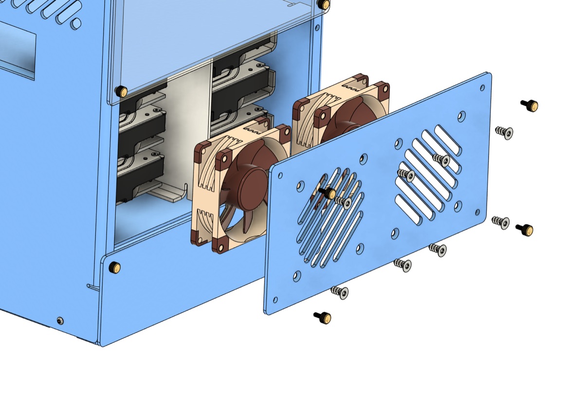 CAD — enclosure assembly with cooling fans
