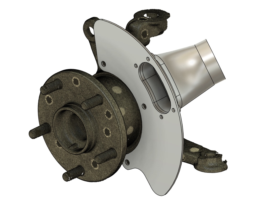 Scan-to-CAD — hub and brake duct assembly