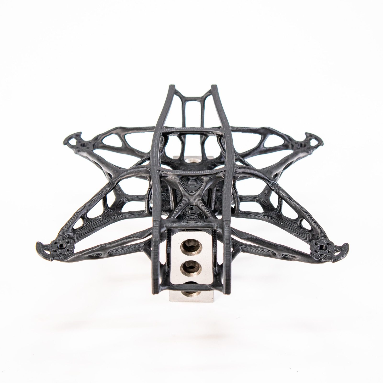 Generatively designed drone frame 3D printed in carbon-fiber ASA, weighing under 40 grams